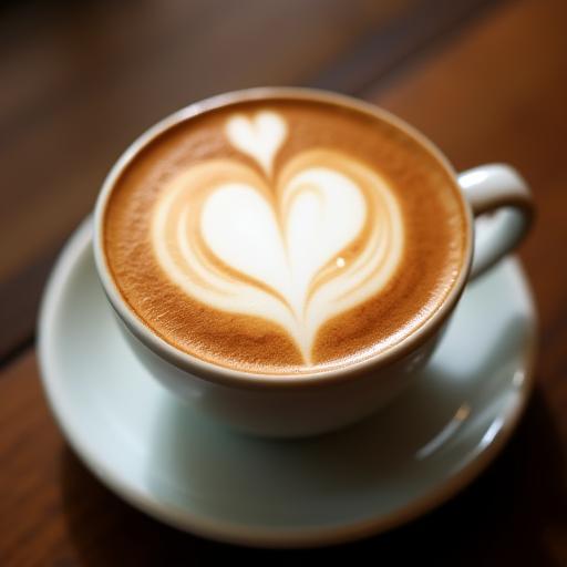 Latte art kalp desenli cappuccino