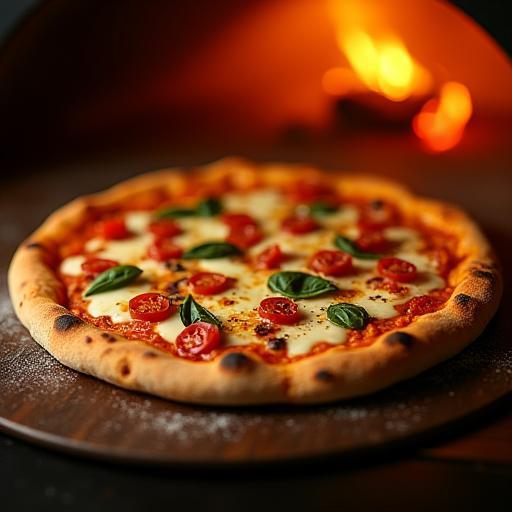 Odun fırınında pişmiş pizza