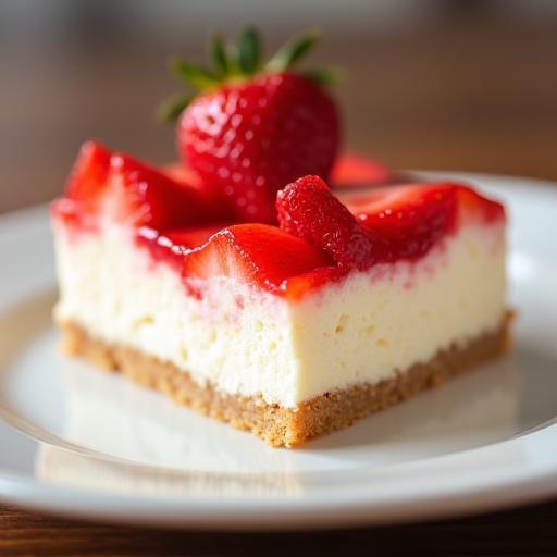 Çilekli cheesecake yakın çekim